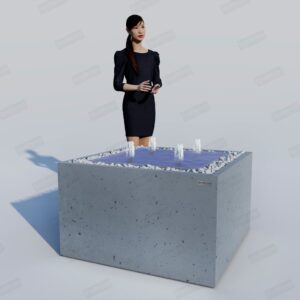 Квадро фонтан из бетона